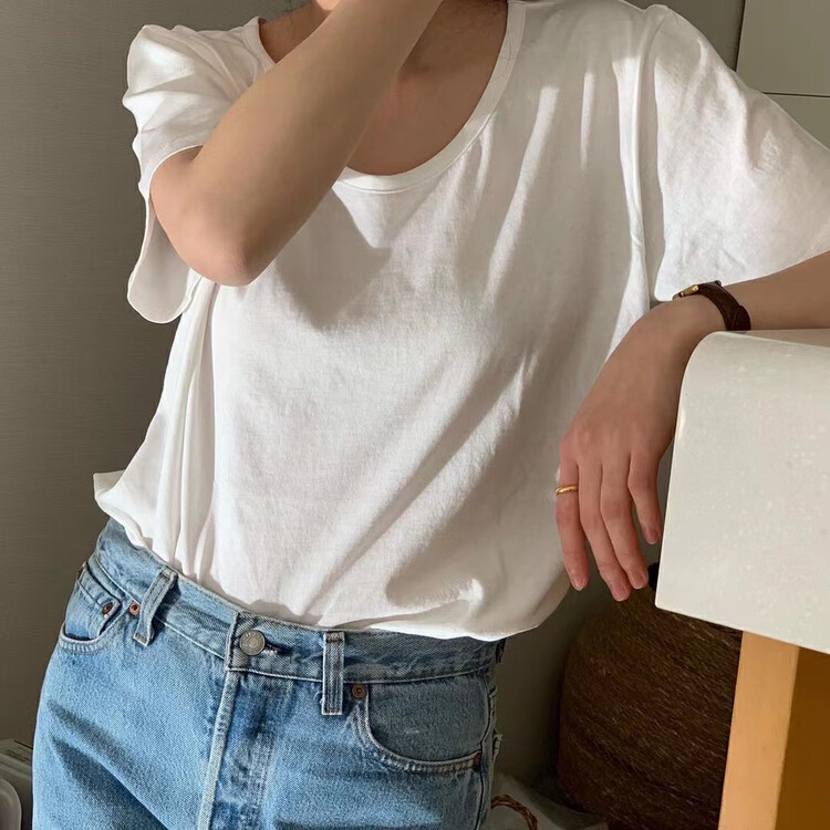 [baerman] simple, slim and versatile short sleeve T-shirt l8250 \hbx