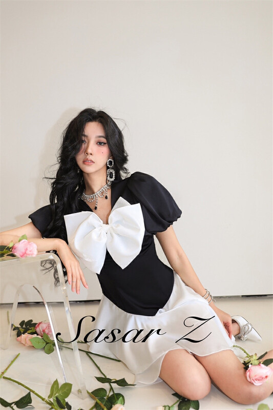 Original price 168.99! [Alala emelia] bowknot process stitched Ruffle Dress l1772# JJ