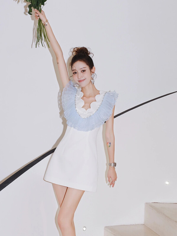 [Alala emelia] Organza lace a wavy dress l1856