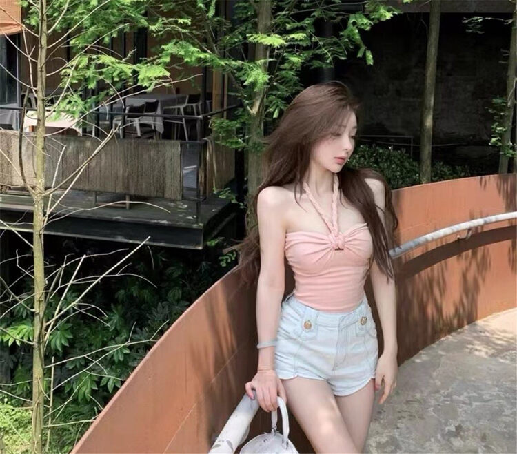 [MS studio] Vintage washed high waist denim shorts 5427# PCZ