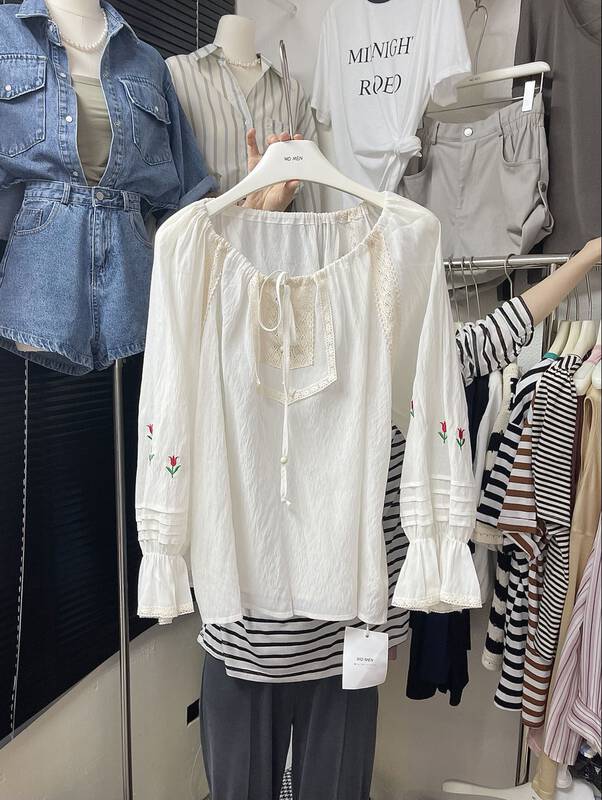 [women] bandage fashion loose shirt 5176# zxl