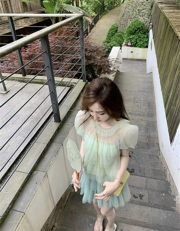 [MS studio] sweet little woman's mesh shirt 99426# PCZ