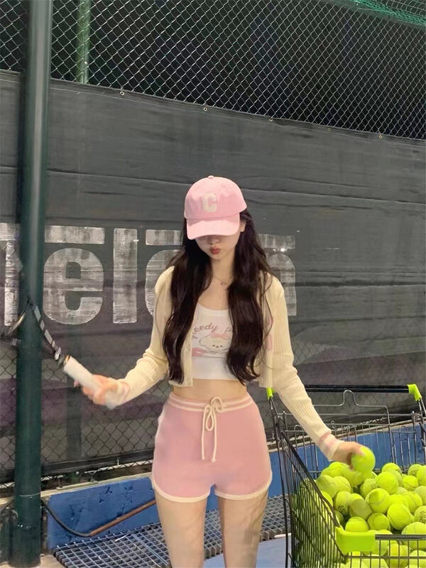 New in early summer! [MS studio] Korean spicy girls color blocked knitted casual shorts 09074\pcz