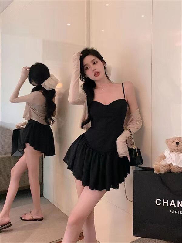 [MS studio] pure thin dress + simple single breasted blouse set 99524# PCZ