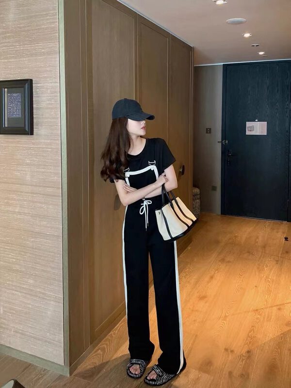 [MS studio] Korean contrast color waist tight thin suspenders 99420\pcz