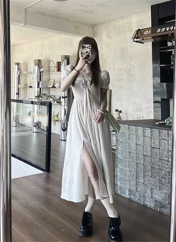 [MS studio] bubble sleeve pull temperament dress 99474# PCZ