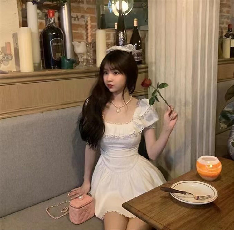 [MS studio] pure wind lotus leaf collar waist dress 99561# PCZ