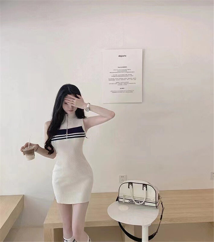 [MS studio] sleeveless head slim dress 9263# PCZ