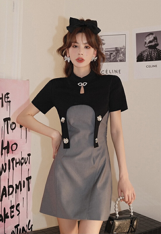 [Alala emelia] Guofeng bead craft short sleeve set t1817\jj