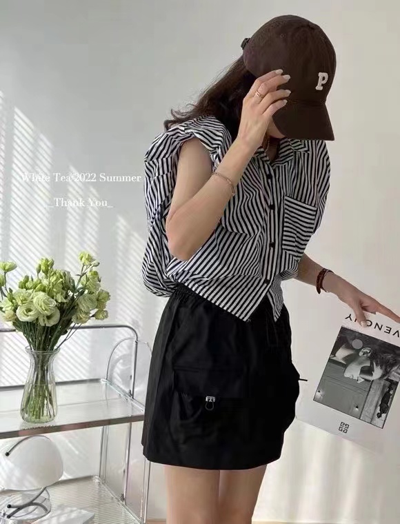 [women] bud stripe fashion shirt 3653-1 \zxl
