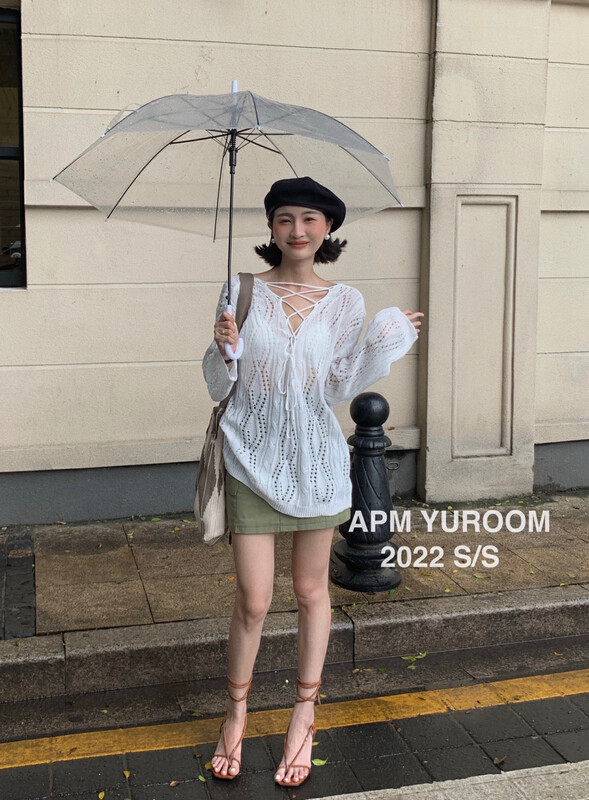 [APM yuroom] Korean version versatile lace up sweater ys2-8110# LSL