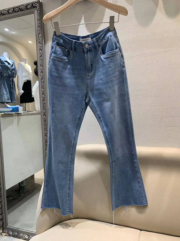 [rj1980] Korean slim fit and versatile elastic jeans 65215# hyy
