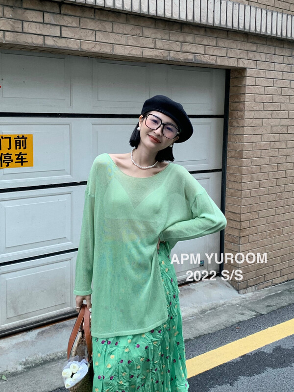 [APM yuroom] Korean loose candy color sunscreen sweater 22292# LSL