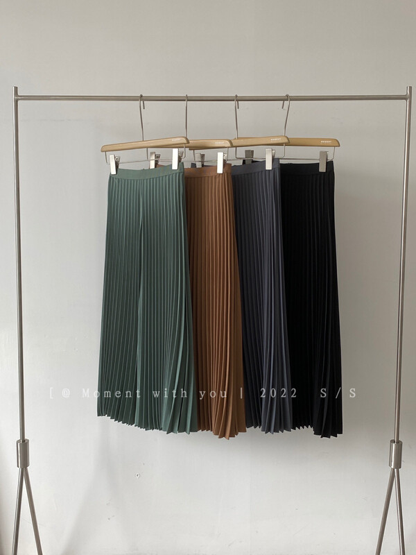 [moment with you] medium length high waist slim A-line skirt 2m176\lsw