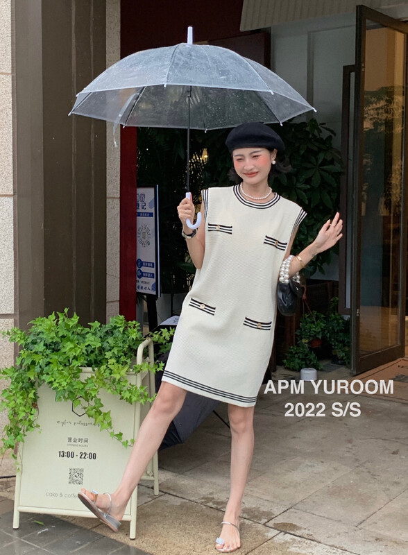[APM yuroom] temperament small fragrance color matching dress ys2-8109 \lsl