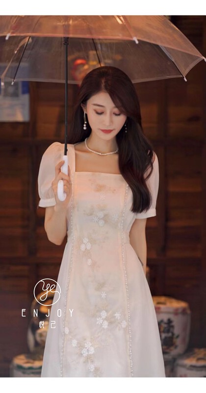 [enjoy · Yueji] temperament square neck zipper dress 9079# PCZ