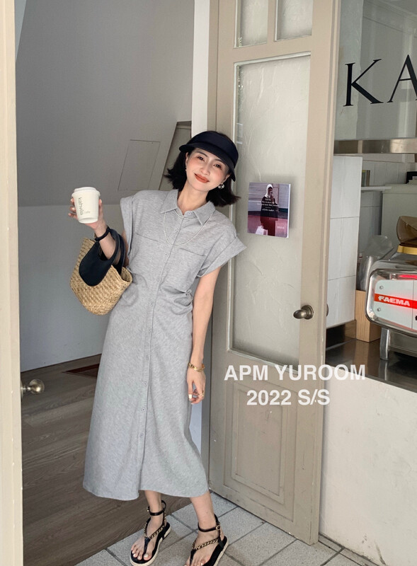 [APM yuroom] Korean version, slim waist, medium length dress ys1-8030\lsl