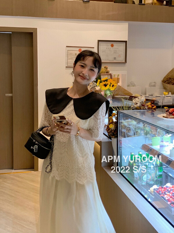 [APM yuroom] temperament doll edge collar lace blouse ys1-8083# LSL