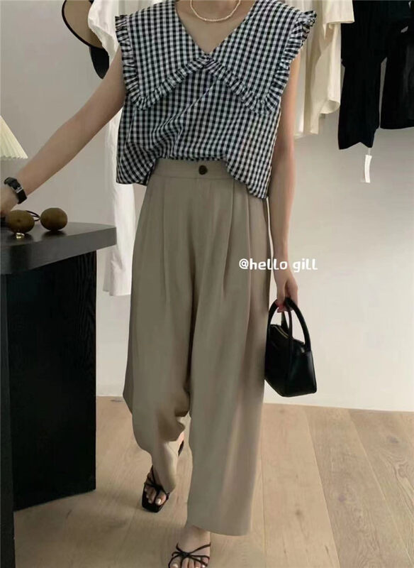 [gill] straight tube loose and simple casual pants 6070# zjy