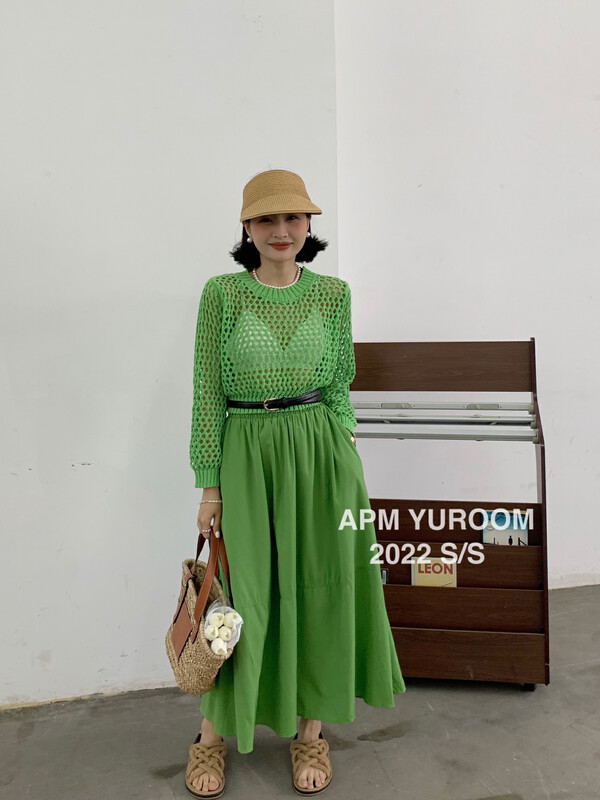 [APM yuroom] Korean version versatile hollow out sweater 22267# LSL