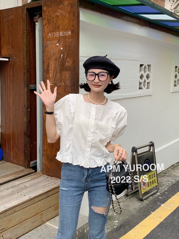 [APM yuroom] simple, loose and versatile shirt ys1-8068# LSL
