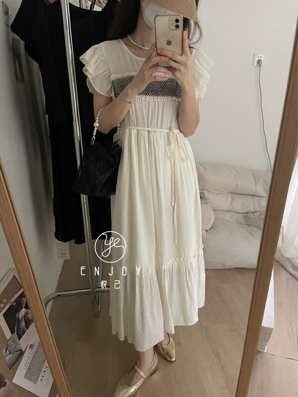 [enjoy · Yueji] Korean style small fresh dress (with waist rope) 9072# PCZ