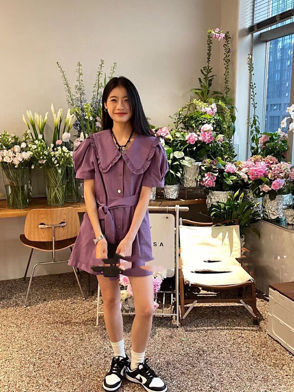 [Zoe Zoe] Lapel loose temperament Jumpsuit (with belt) c1087# zjy