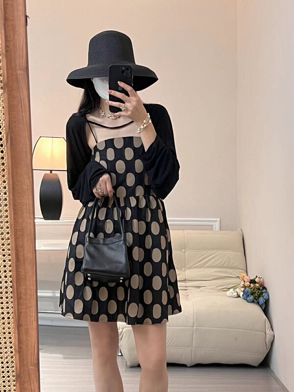 [Zoe Zoe] Korean version concave convex texture wave point dress c1139-8# zjy