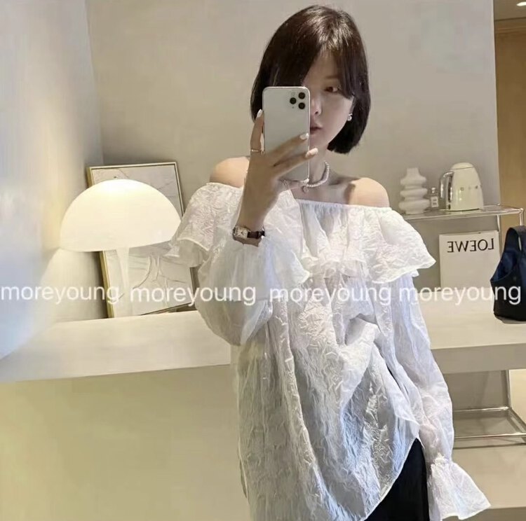 [modern 197] simple solid color ruffled sunscreen shirt 61139# LSL