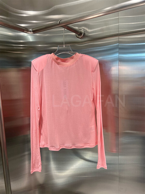 [laga] simple casual shoulder pad long sleeved shirt 2277# JJ