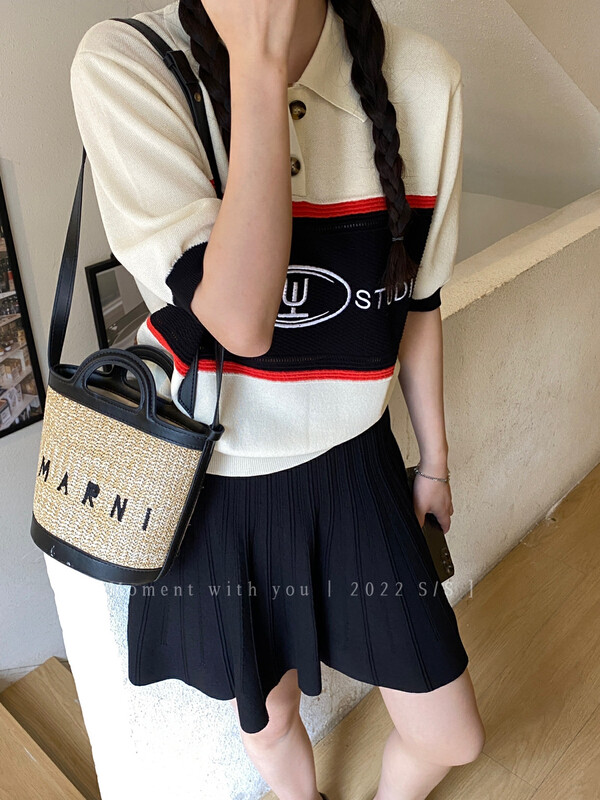 [moment with you] slim embroidered Top + simple and comfortable skirt set 2m110# LSW