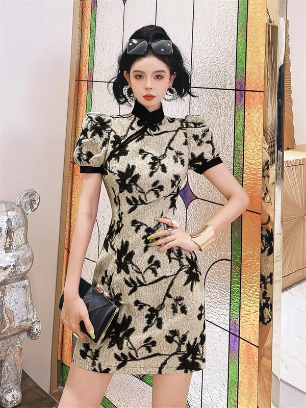 [Nana] short sleeve Pullover embroidered dress 1076# PCZ