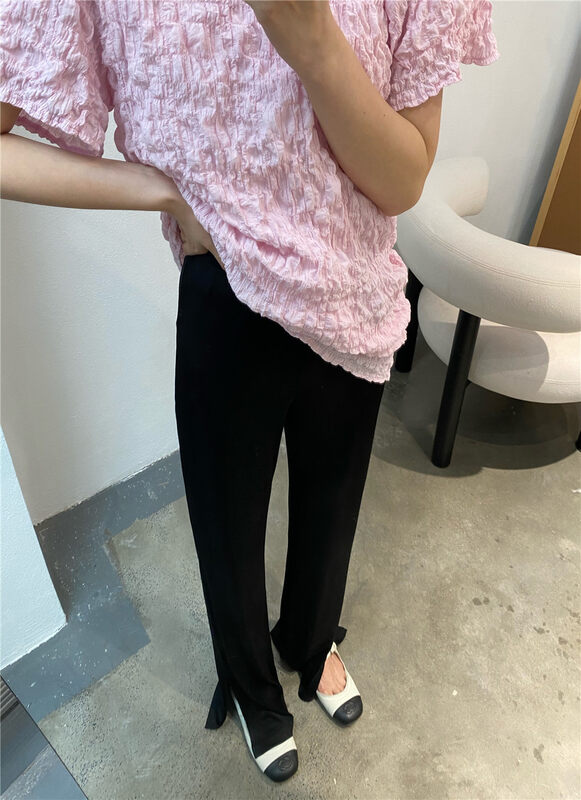 [modern 197] Elastic Waist Wide Leg slim casual pants 7152# LSL