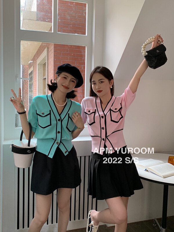 [APM yuroom] French temperament celebrity xiaoxiangfeng T-shirt ys1-22822# LSL