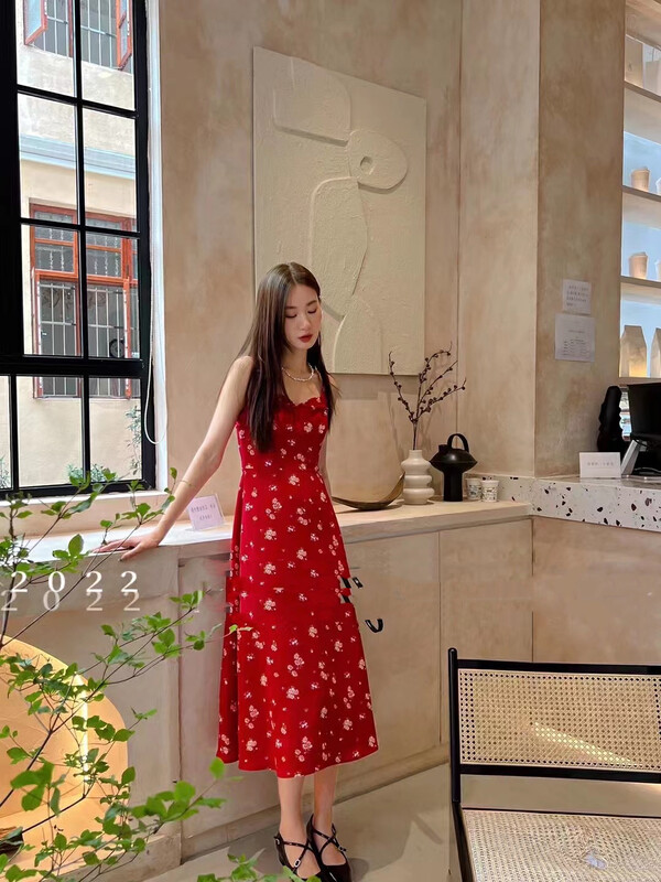 [Zoe Zoe] Korean style fungus edge collar floral dress c1297# zjy