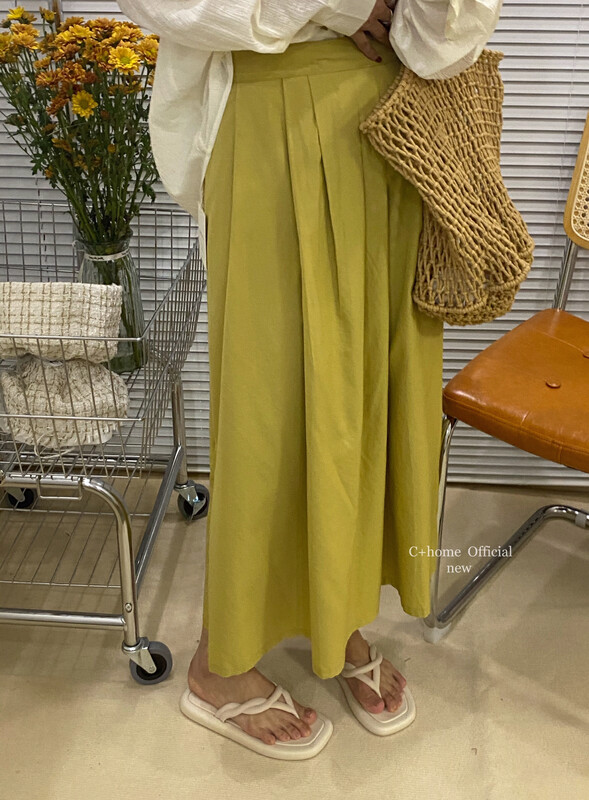 New year in early spring! [c+home] Korean pleated double pocket skirt 68810# HBx