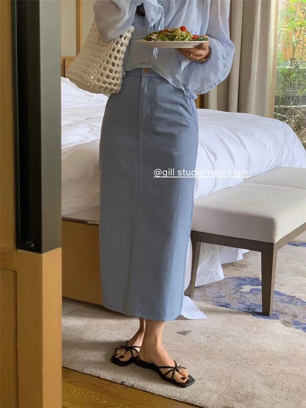 Original price 54.14! [gill] Korean style pure color versatile wash skirt 1016\zjy