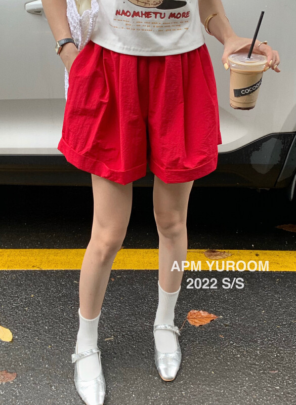 [APM yuroom] Korean versatile high waist slim casual shorts ys1-8126\lsl