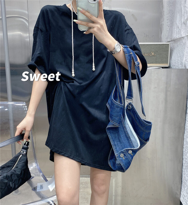 [sweet] round neck loose retro slim dress (with vest) 2218# LSW