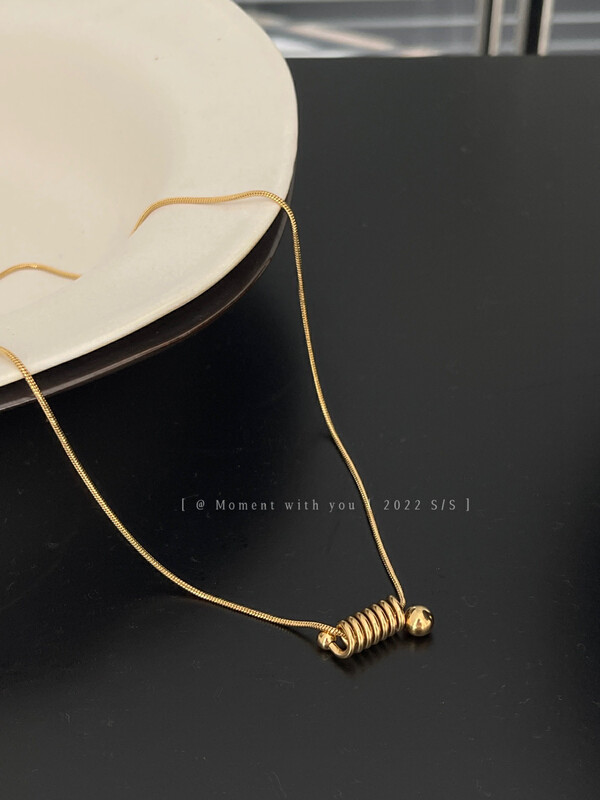 [moment with you] spring medieval light luxury short necklace (with bag) d9205\lsw