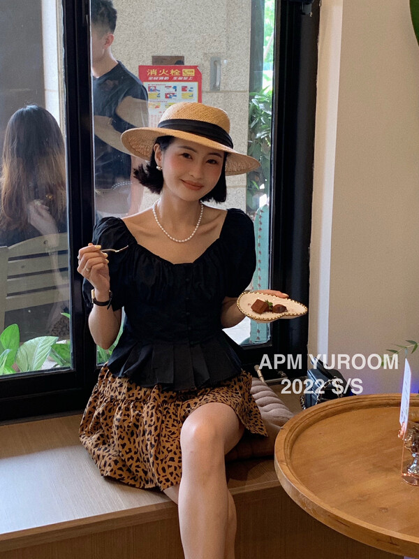 [APM yuroom] French temperament bubble sleeve aging shirt ys1-8089\lsl