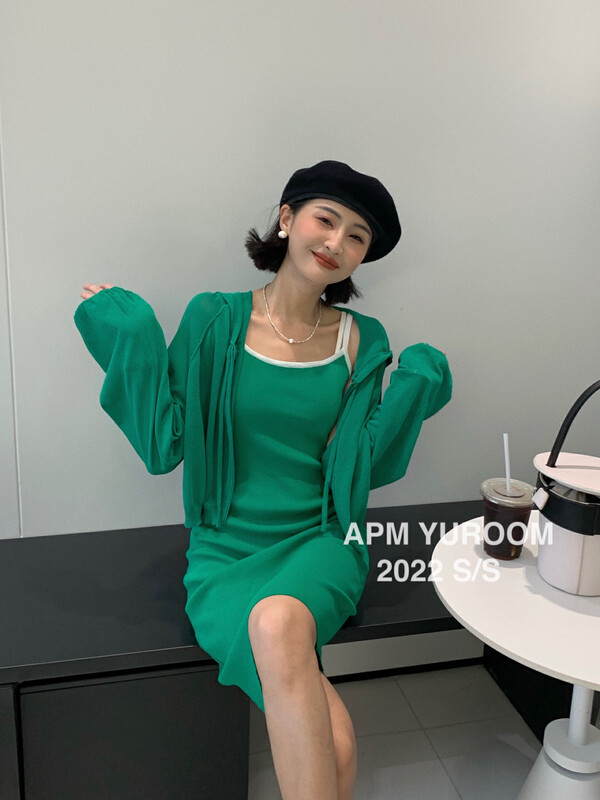 [APM yuroom] Korean casual zipper knitted cardigan 22831# LSL