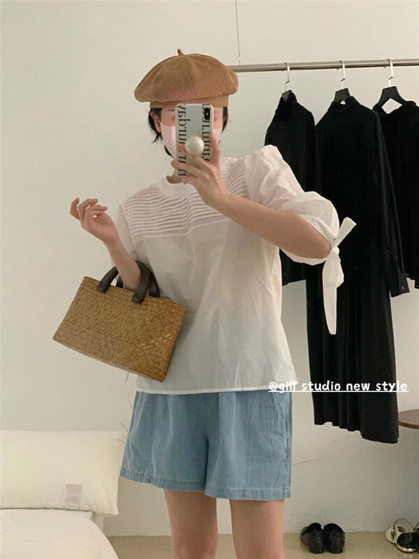 Original price 62.04! [gill] crimp loose sweet blouse 7026# zjy