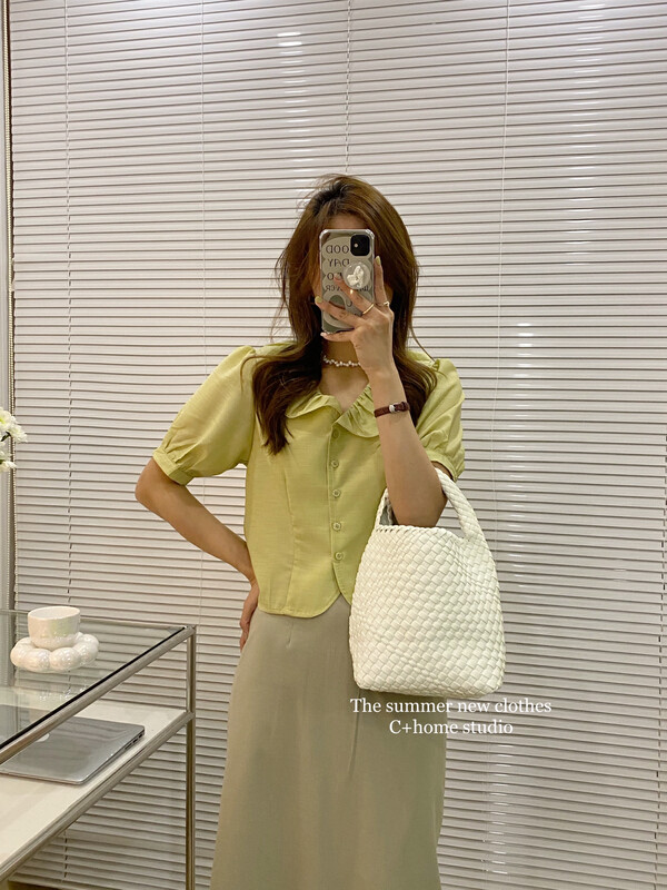 New in early summer! [c+home] Korean sweet Ruffle shirt 68826 \hbx