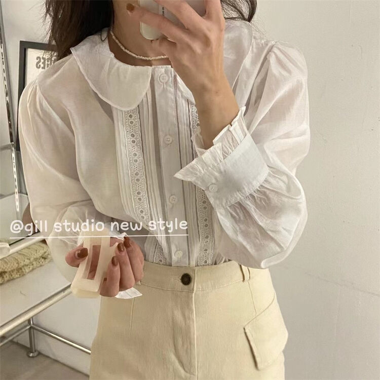 [gill] Korean Pure Color Bubble Sleeve Shirt 3002 \zsy