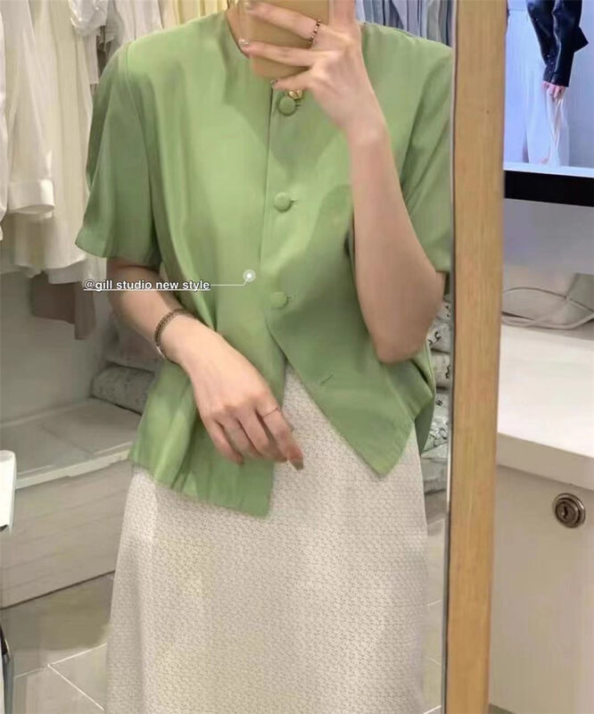 The original price is 43.99! [gill] design sense French retro short shirt 1031 \zjy