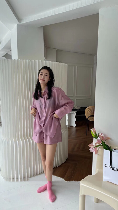 [Zoe Zoe] Korean off shoulder liner + loose Casual Short suit m516\zjy