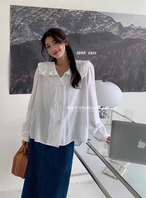 [gill] Korean design double breasted shirt 7002# ZSY