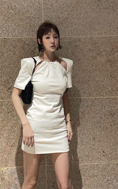 [laga] pure desire to show thin buttock wrap dress 2292# JJ