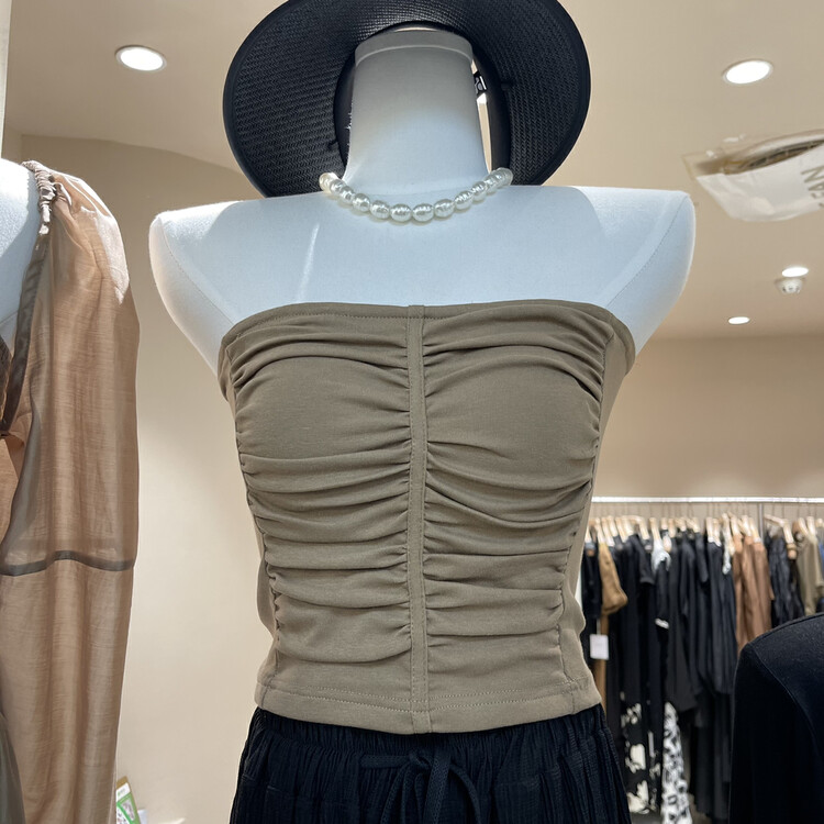 [the fan] solid color wrinkled bra short shirt 505922 \zxx